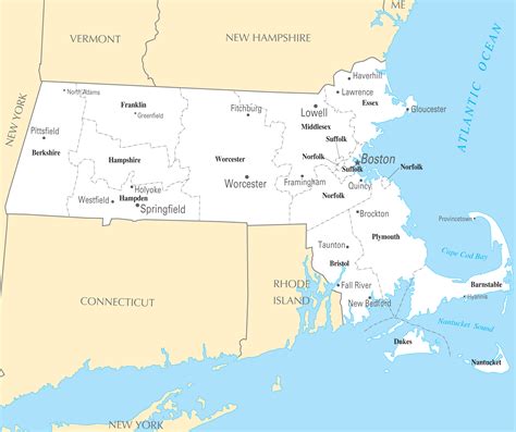 Massachusetts Cities And Towns • Mapsof.net