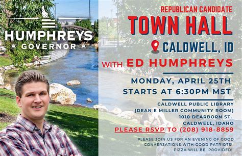 Caldwell Public Town Hall Event - Ed Humphreys For Governor