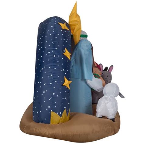 5ft. Airblown® Inflatable Snowy Night Nativity Scene | Michaels