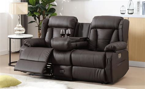 Amazon.com: WISHDEER Loveseat Recliner RV Sofa with Console - Manual Recliner Home Theater ...