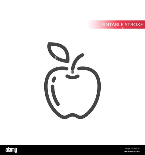 Apple line vector icon. Outline, editable stroke Stock Vector Image & Art - Alamy