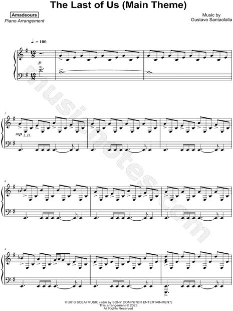 Amadeours "The Last of Us (Main Theme)" Sheet Music (Piano Solo) in E Minor - Download & Print ...