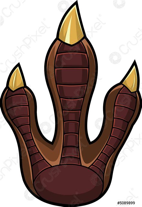 Dromaeosaur Dinosaur Paw With Claws Print Logo Design - stock vector ...