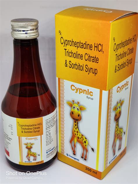 Cyproheptadine HCL Tricholine Sorbitol Syrup | Works, Dosage & Details