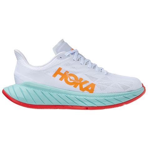 Hoka Women's Carbon X 2 - White/Blazing Orange - Running Bath