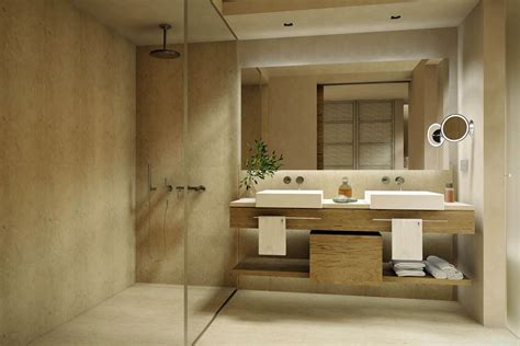 Salle de bain moderne en bois très nature - Meuble et décoration Marseille - mobilier design ...