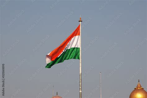 The flag of India in Wagah Border close Lahore Stock Photo | Adobe Stock