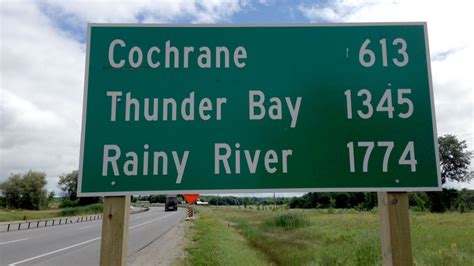 Barrie highway sign lets you know how far it is to northwestern Ontario ...