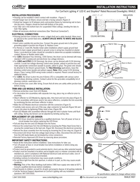 For ConTech Lighting 4" LED IC and StopAire INSTALLATION PROCEDURES