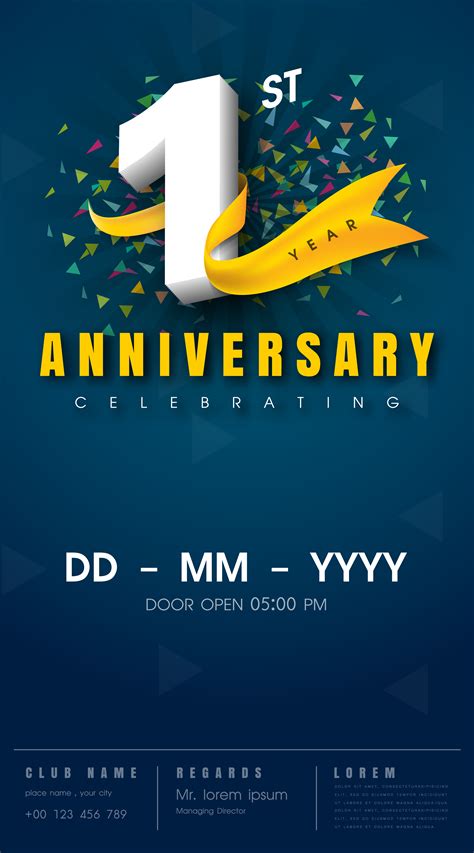 1st anniversary invitation card template - Download Free Vectors, Clipart Graphics & Vector Art