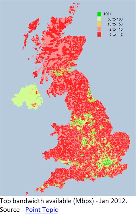 New UK Map of Broadband ISP Speed Finds 13 Percent Get Below 2Mbps - ISPreview UK