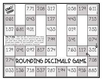 Rounding Decimals Printable Board Game by Learning on Leighton Lane