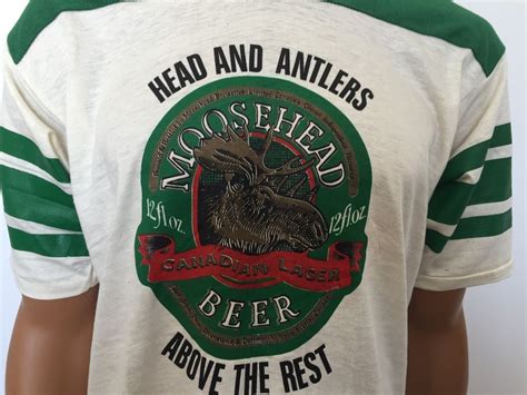 Vtg Moosehead Beer T Shirt Head Antlers Above Cotton Blend USA Made New NOS XL #Artex #TShirt ...