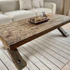 Reclaimed Barnwood Coffee Table Rustic, Natural Coffee Table Wooden ...