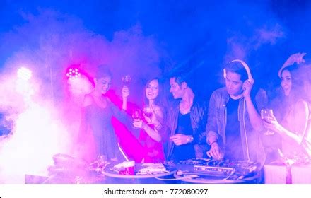 Group Dancing Friends Enjoying Night Party Stock Photo 772080097 ...