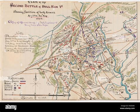 Plan of the Second Battle of Bull Run Stock Photo - Alamy