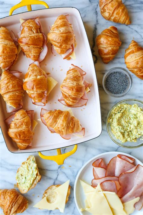 Baked Ham and Cheese Croissants - Damn Delicious