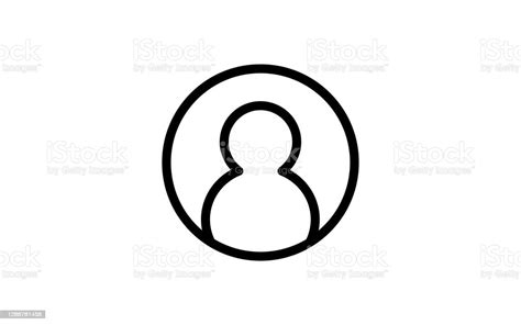 Simple Profile Icon White Background Stock Illustration - Download Image Now - Avatar, Black And ...