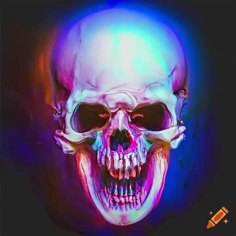 Skull with glowing rgb eyes on Craiyon