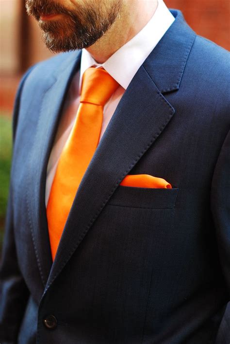 Blue Suit Orange Tie