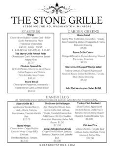 2024 Stone Grille Menu - Greystone Golf Club & Banquet Center