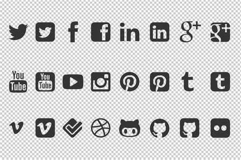 Free Social Media Icon Vector Shapes For Photoshop | box | Vetores