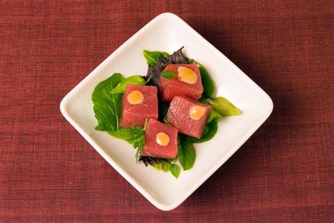 Bigeye Tuna With Microherbs and Ginger-Apricot Aioli Recipe - NYT Cooking