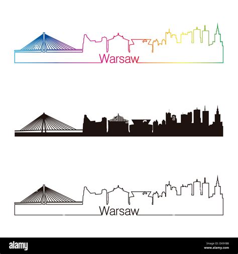 Warsaw skyline linear style Stock Photo - Alamy