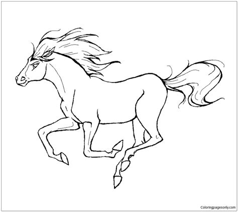 Running Horse Coloring Page Coloring Pages