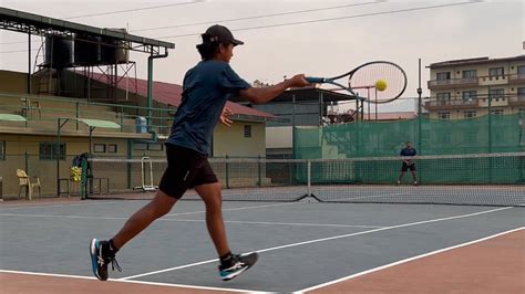 INTENSE tennis training /w rank 2 u16 boys Nepal - YouTube