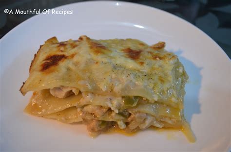 A Mouthful Of Recipes: Chicken Mushroom Lasagna with Bechamel Sauce