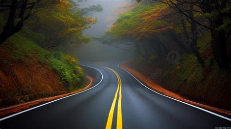 Wide Road In Foggy Nature Background, Endless Road Road, Hd Photography Photo, Plant Background ...