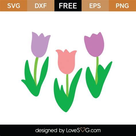 Free Tulip Flowers SVG Cut File - Lovesvg.com