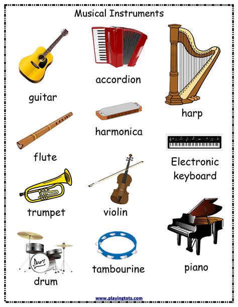 Music Fun Musical Instruments Worksheets