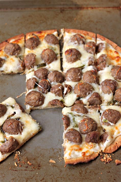 National Junk Food Day | Spicy Pizza Bianca with Meatballs