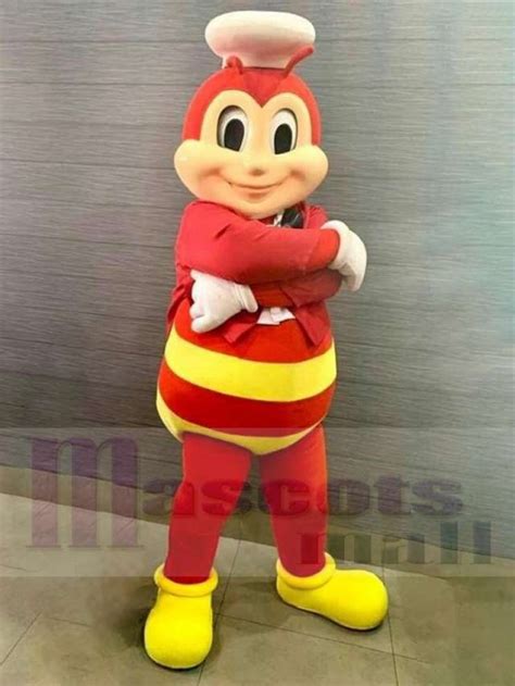 Smiling Jollibee Mascot Costume Cartoon