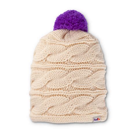 FedEx Ladies’ Cable-Knit Pom Beanie | The FedEx Company Store