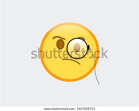 Vector Illustration Face Monocle Emoji Stock Vector (Royalty Free) 1667028721