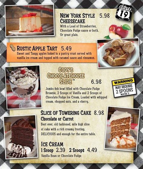 Menu of Cody's Original Roadhouse in Bradenton, FL 34207