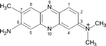 Structure of Neutral Red dye and the numbering convention for locations ...