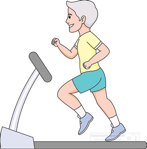 Fitness and Exercise Clipart-running on treadmill color clipart