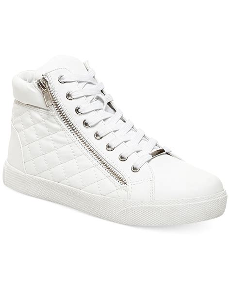 Lyst - Steve Madden Decaf Hightop Quilted Platform Sneakers in White