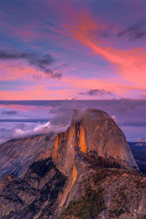 Glacier Point Sunset On Half Dome Yosemtie Natl Park Print | Photos by Joseph C. Filer