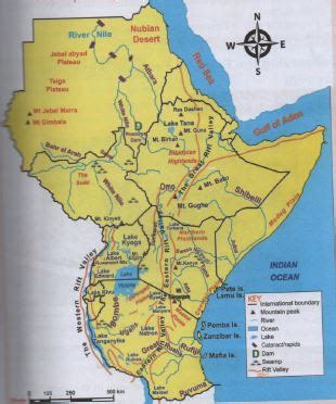 Main Physical Features in Eastern Africa - Social Studies CBC Grade 6 Notes