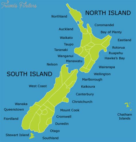 New Zealand Attractions Map - TravelsFinders.Com