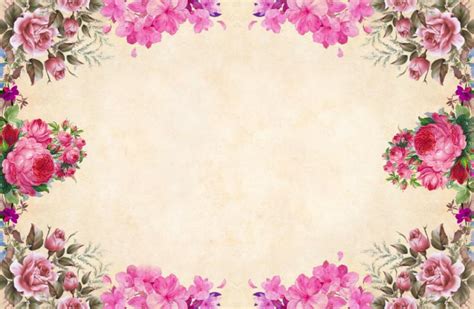 Vintage Flowers Background Pink