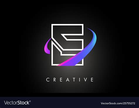 E trendy modern letter logo design monogram and Vector Image