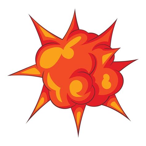 Blast with fire icon, cartoon style 15205334 Vector Art at Vecteezy