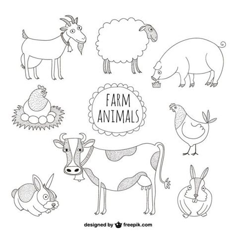 Free Vector | Farm animals illustrations | Easy animal drawings, Easy animals, Animal drawings