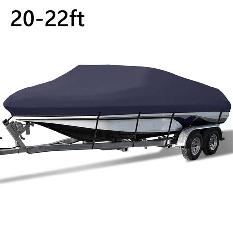 Waterproof Heavy Duty Boat Cover Protector Dustproof Trailerable V-Hull Runabouts 11-22ft ...